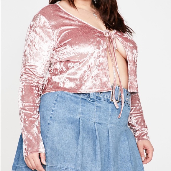 NWT SIZE 2X Dolls Kill Velvet Tie Top! - Picture 2 of 4